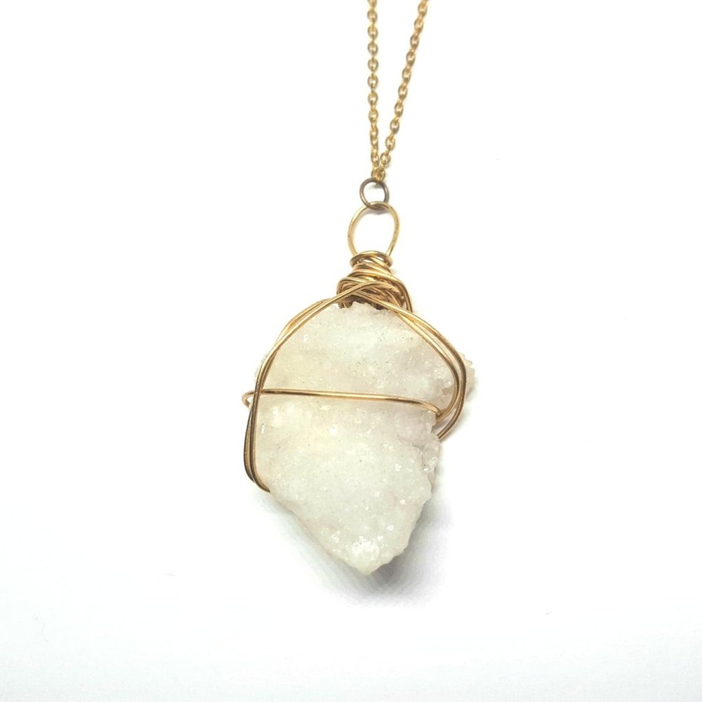 Clear Quartz Cluster Crystal Healing Necklace